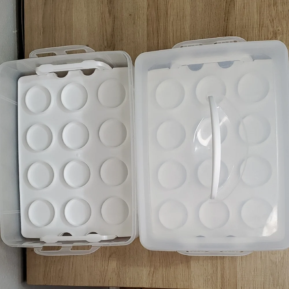 Clear Plastic 2-Tier Snapware Cupcake Cake Dessert Carrier Storage Container